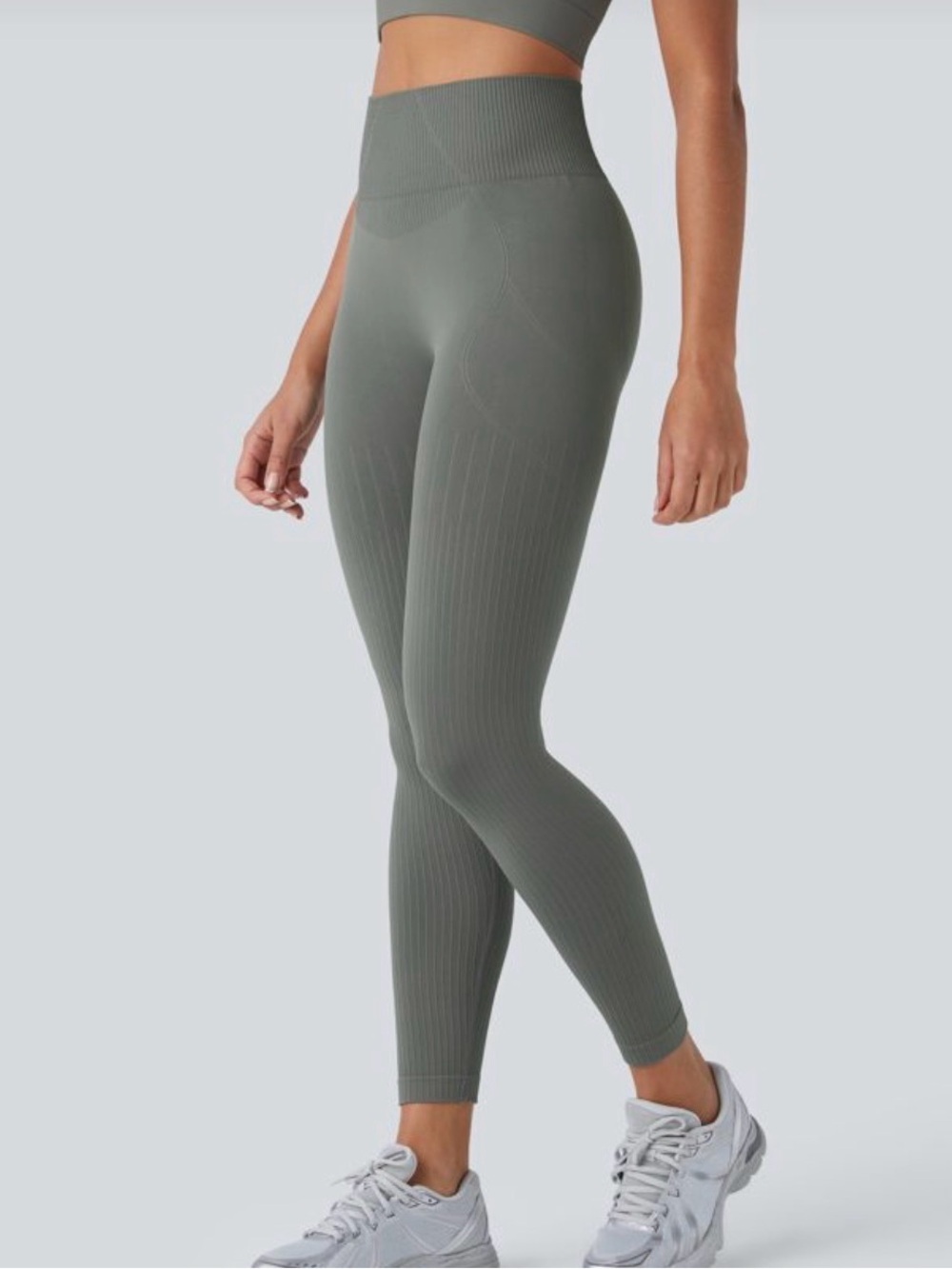 Halara OneForm Seamless Butt Lifting Ribbed Leggings Small Grey 02811147 NEW